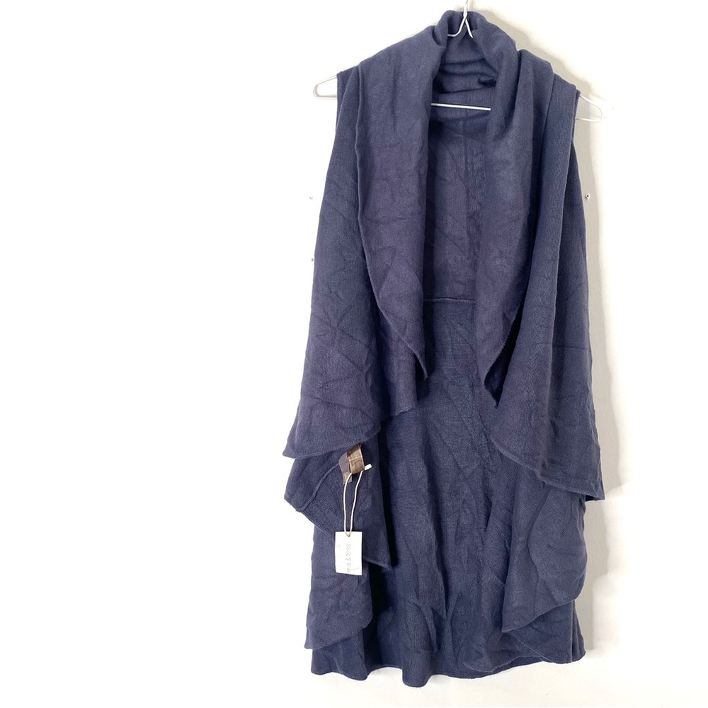 Draped Navy Blue Women's Cape Coat